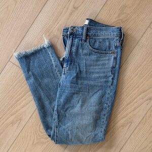 Madewell The Perfect Vintage Jean Frayed Hem Cropped Jeans